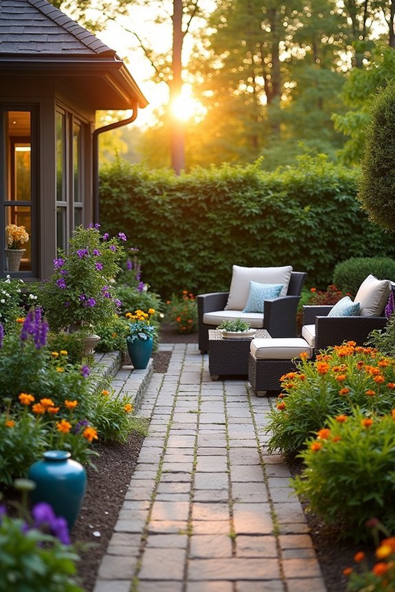 colorful garden ornament placement