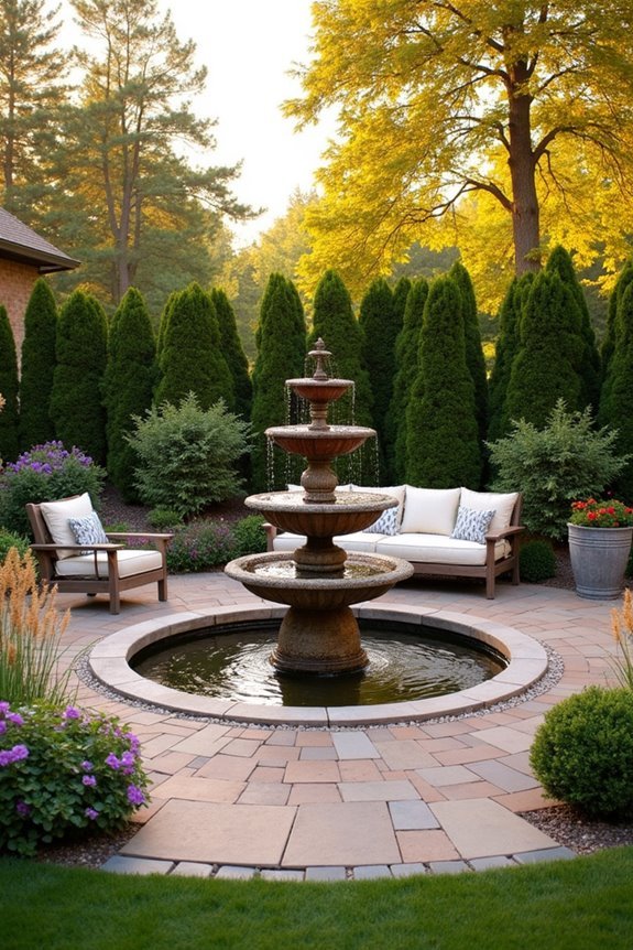 fountain placement and materials