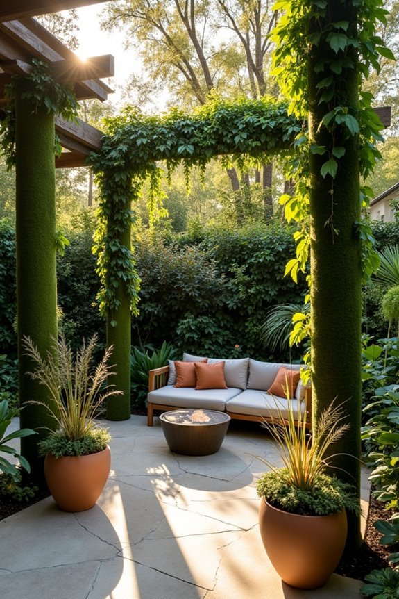 moss pole climbing plant displays