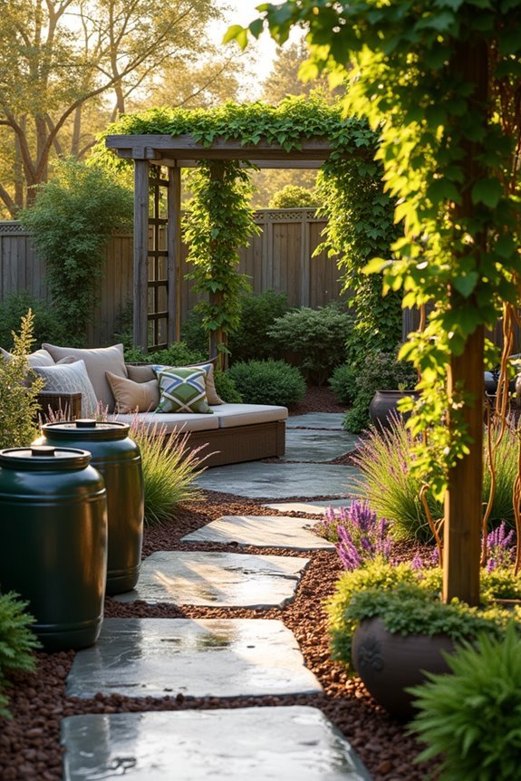 sustainable rainwater collection setup