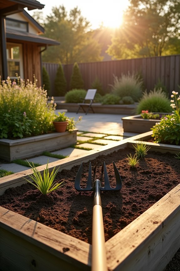 systematic garden bed cleaning