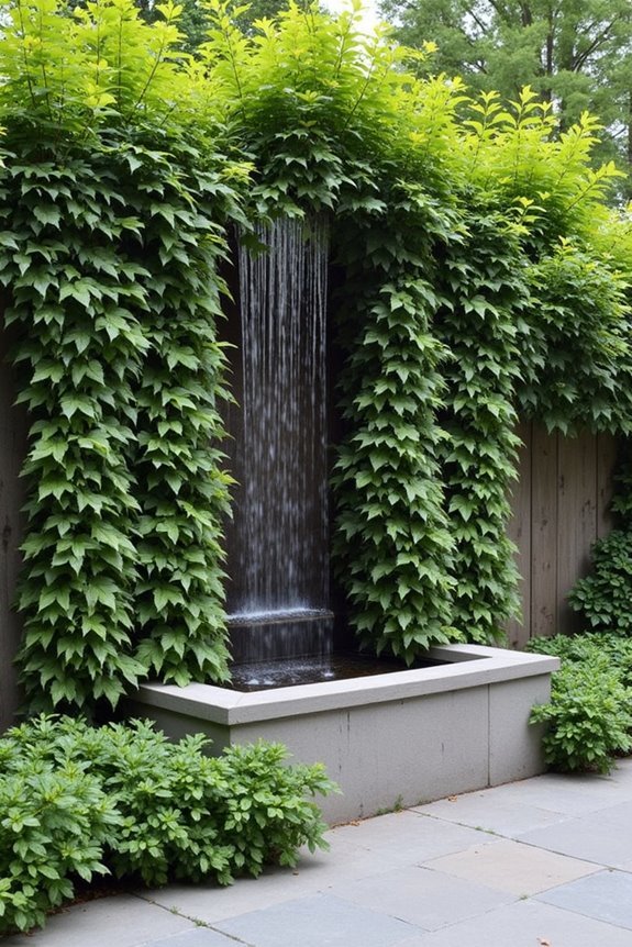 water features enhance ivy growth